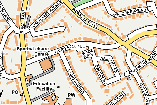 S6 4DE map - OS OpenMap – Local (Ordnance Survey)