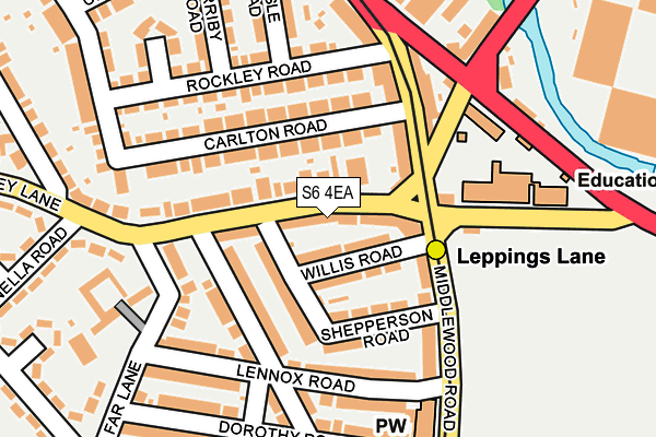 S6 4EA map - OS OpenMap – Local (Ordnance Survey)