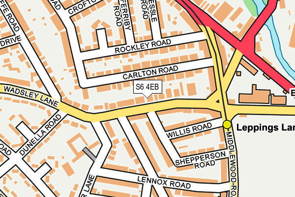 S6 4EB map - OS OpenMap – Local (Ordnance Survey)