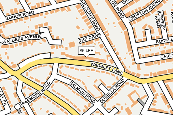 S6 4EE map - OS OpenMap – Local (Ordnance Survey)