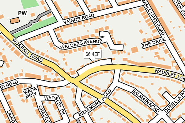 S6 4EF map - OS OpenMap – Local (Ordnance Survey)