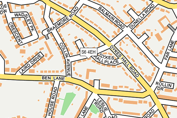 S6 4EH map - OS OpenMap – Local (Ordnance Survey)