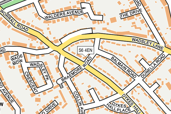 S6 4EN map - OS OpenMap – Local (Ordnance Survey)