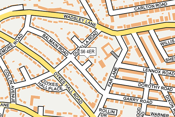 S6 4ER map - OS OpenMap – Local (Ordnance Survey)