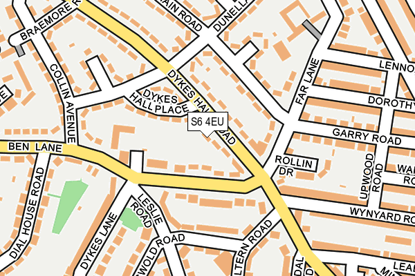 S6 4EU map - OS OpenMap – Local (Ordnance Survey)