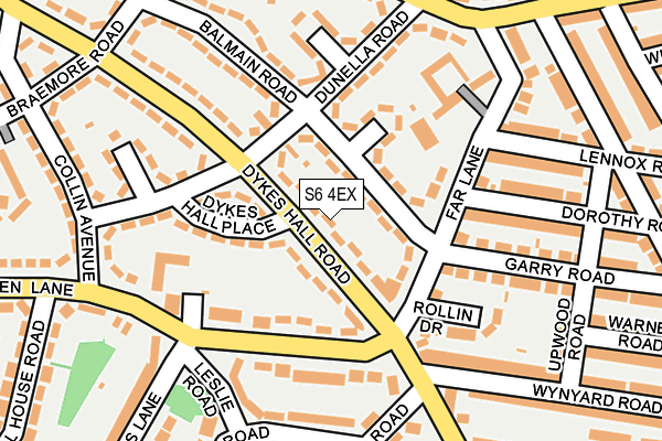 S6 4EX map - OS OpenMap – Local (Ordnance Survey)