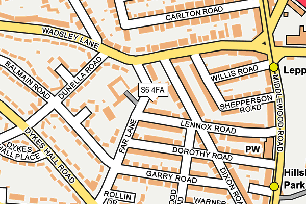 S6 4FA map - OS OpenMap – Local (Ordnance Survey)
