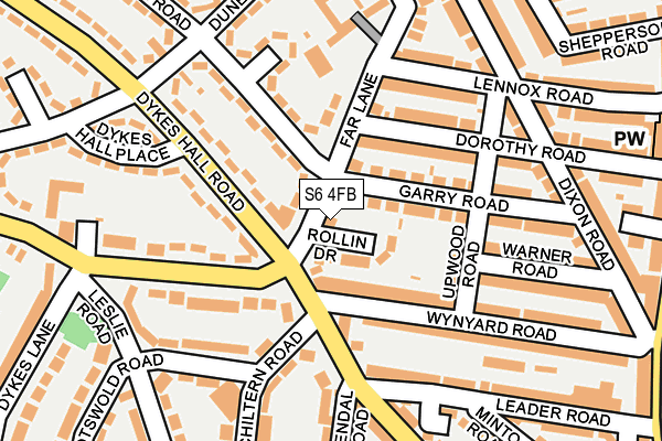 S6 4FB map - OS OpenMap – Local (Ordnance Survey)