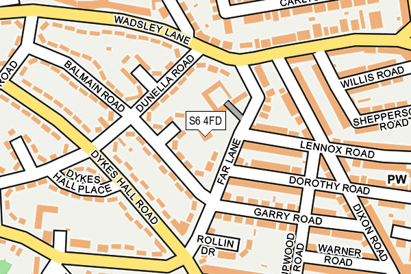 S6 4FD map - OS OpenMap – Local (Ordnance Survey)