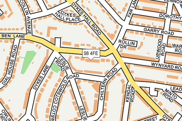 S6 4FE map - OS OpenMap – Local (Ordnance Survey)
