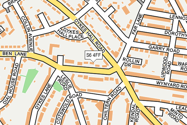 S6 4FF map - OS OpenMap – Local (Ordnance Survey)