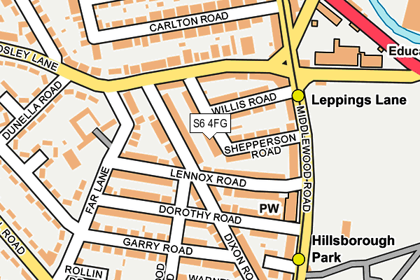 S6 4FG map - OS OpenMap – Local (Ordnance Survey)