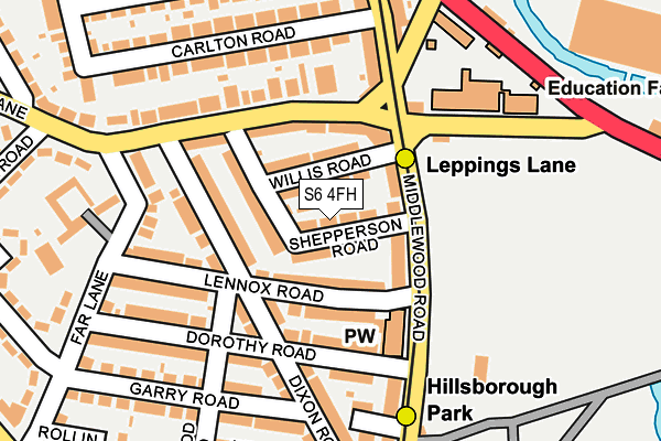 S6 4FH map - OS OpenMap – Local (Ordnance Survey)