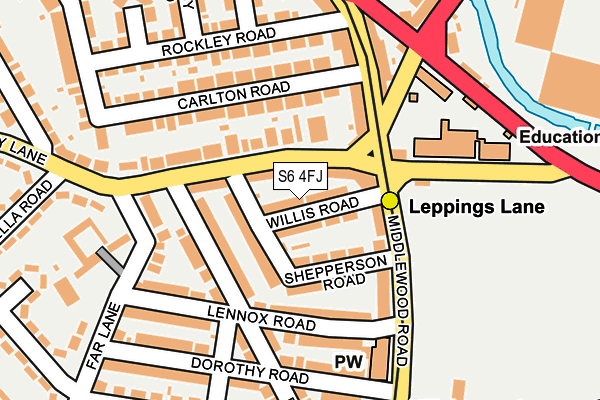S6 4FJ map - OS OpenMap – Local (Ordnance Survey)
