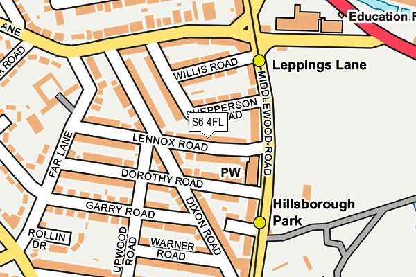 S6 4FL map - OS OpenMap – Local (Ordnance Survey)