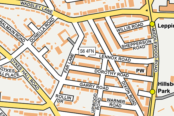 S6 4FN map - OS OpenMap – Local (Ordnance Survey)