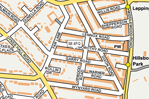 S6 4FQ map - OS OpenMap – Local (Ordnance Survey)