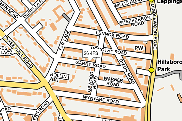 S6 4FS map - OS OpenMap – Local (Ordnance Survey)