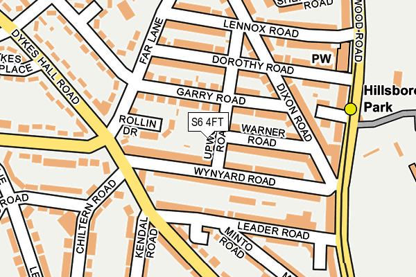 S6 4FT map - OS OpenMap – Local (Ordnance Survey)