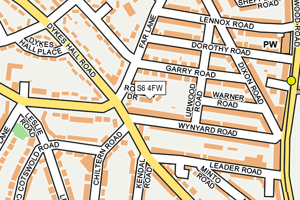 S6 4FW map - OS OpenMap – Local (Ordnance Survey)