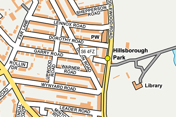 S6 4FZ map - OS OpenMap – Local (Ordnance Survey)