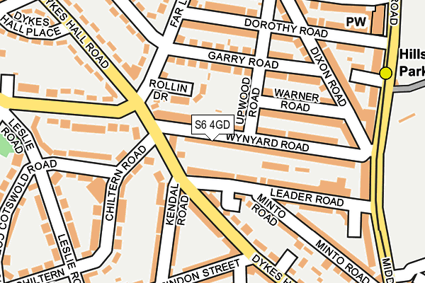 S6 4GD map - OS OpenMap – Local (Ordnance Survey)
