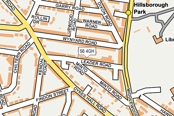 S6 4GH map - OS OpenMap – Local (Ordnance Survey)