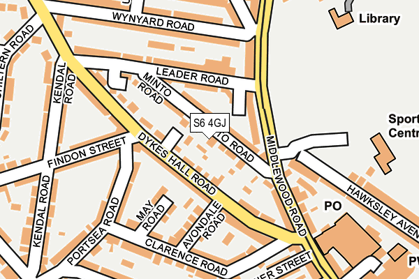 S6 4GJ map - OS OpenMap – Local (Ordnance Survey)