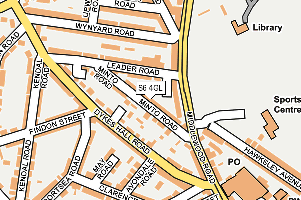 S6 4GL map - OS OpenMap – Local (Ordnance Survey)