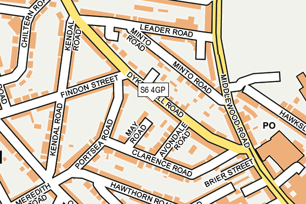 S6 4GP map - OS OpenMap – Local (Ordnance Survey)