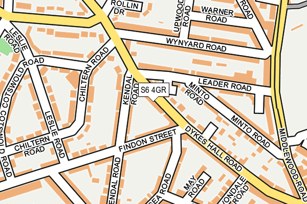 S6 4GR map - OS OpenMap – Local (Ordnance Survey)