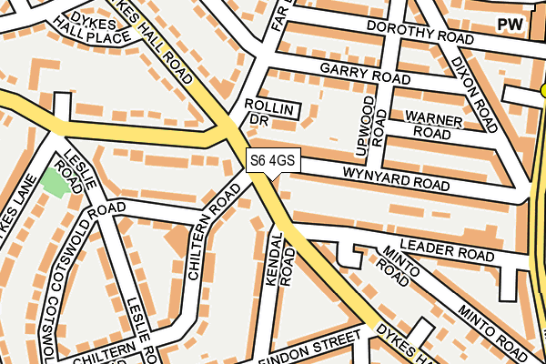 S6 4GS map - OS OpenMap – Local (Ordnance Survey)