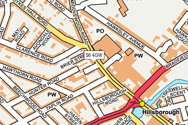 S6 4GW map - OS OpenMap – Local (Ordnance Survey)