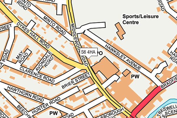 S6 4HA map - OS OpenMap – Local (Ordnance Survey)