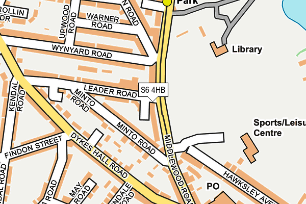S6 4HB map - OS OpenMap – Local (Ordnance Survey)