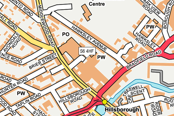 S6 4HF map - OS OpenMap – Local (Ordnance Survey)