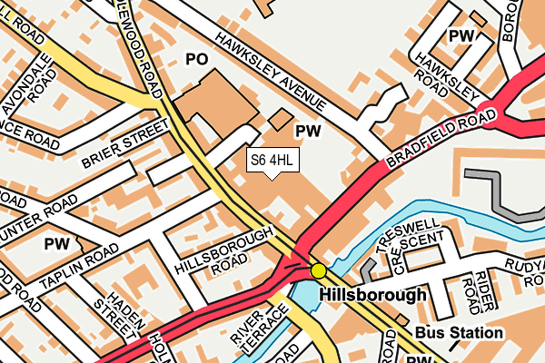 S6 4HL map - OS OpenMap – Local (Ordnance Survey)