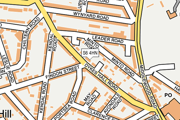 S6 4HN map - OS OpenMap – Local (Ordnance Survey)