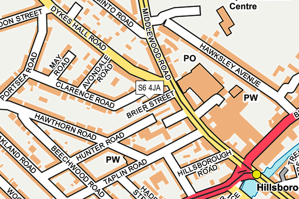 S6 4JA map - OS OpenMap – Local (Ordnance Survey)