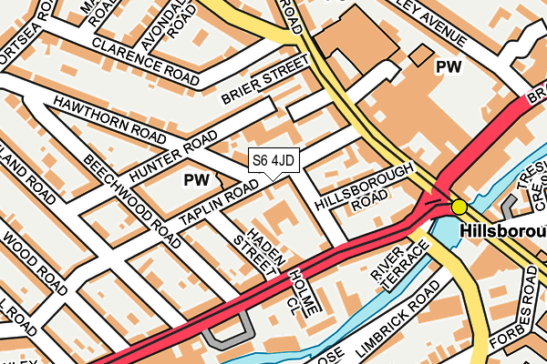 S6 4JD map - OS OpenMap – Local (Ordnance Survey)