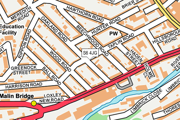 S6 4JG map - OS OpenMap – Local (Ordnance Survey)