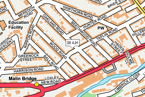 S6 4JH map - OS OpenMap – Local (Ordnance Survey)