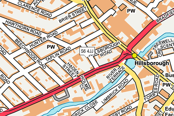 S6 4JJ map - OS OpenMap – Local (Ordnance Survey)