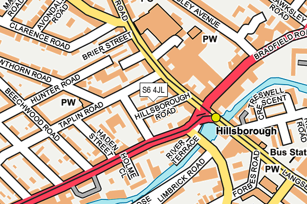 S6 4JL map - OS OpenMap – Local (Ordnance Survey)