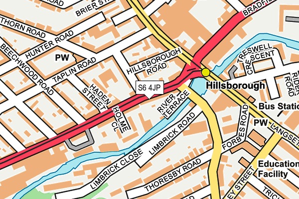 S6 4JP map - OS OpenMap – Local (Ordnance Survey)