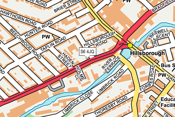 S6 4JQ map - OS OpenMap – Local (Ordnance Survey)