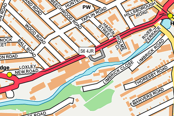 S6 4JR map - OS OpenMap – Local (Ordnance Survey)