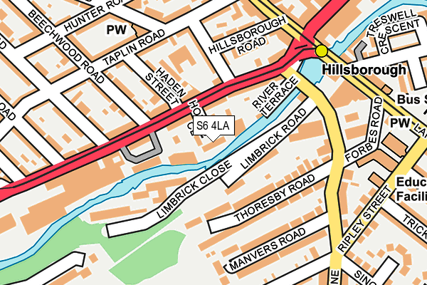 S6 4LA map - OS OpenMap – Local (Ordnance Survey)