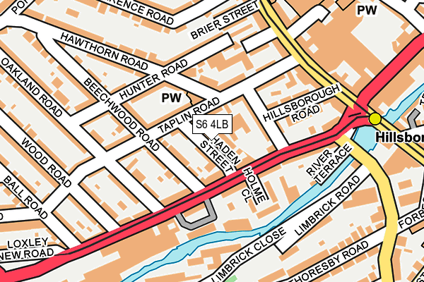 S6 4LB map - OS OpenMap – Local (Ordnance Survey)