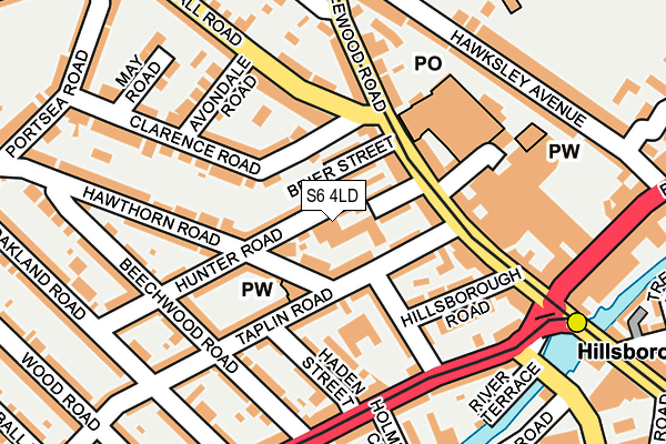 S6 4LD map - OS OpenMap – Local (Ordnance Survey)